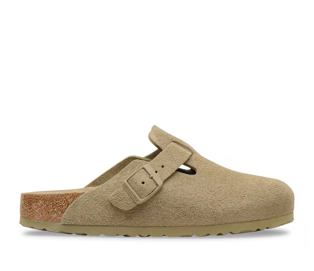 Birkenstock Boston Soft Footbed Suede Faded Khaki