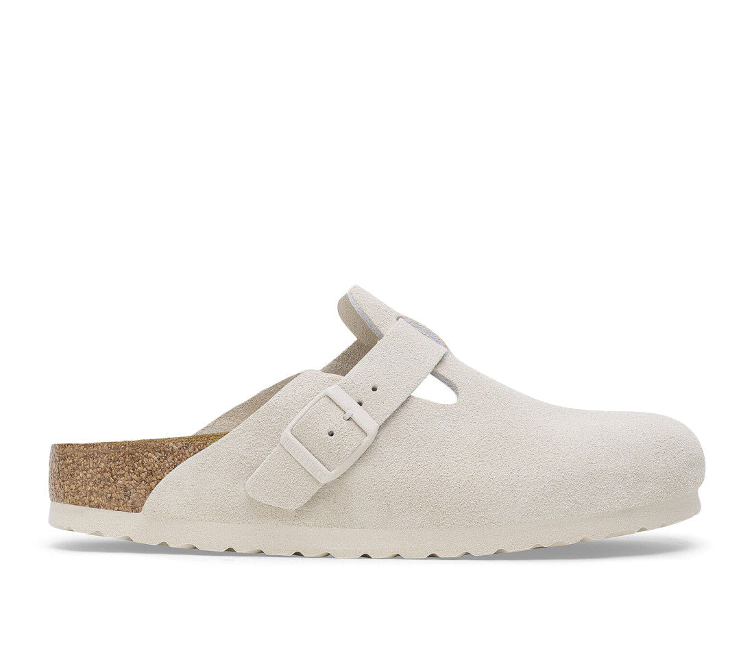 Birkenstock Boston Antique White Suede