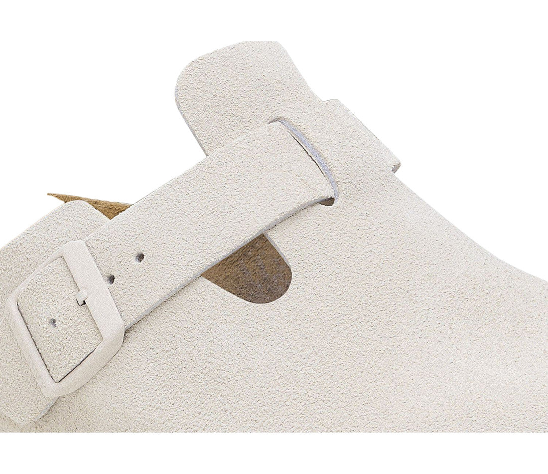 Birkenstock Boston Antique White Suede