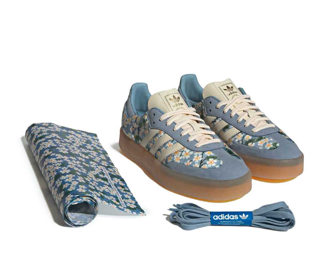 adidas Sambae Liberty London Floral Embroidery Blue Cream White (W)