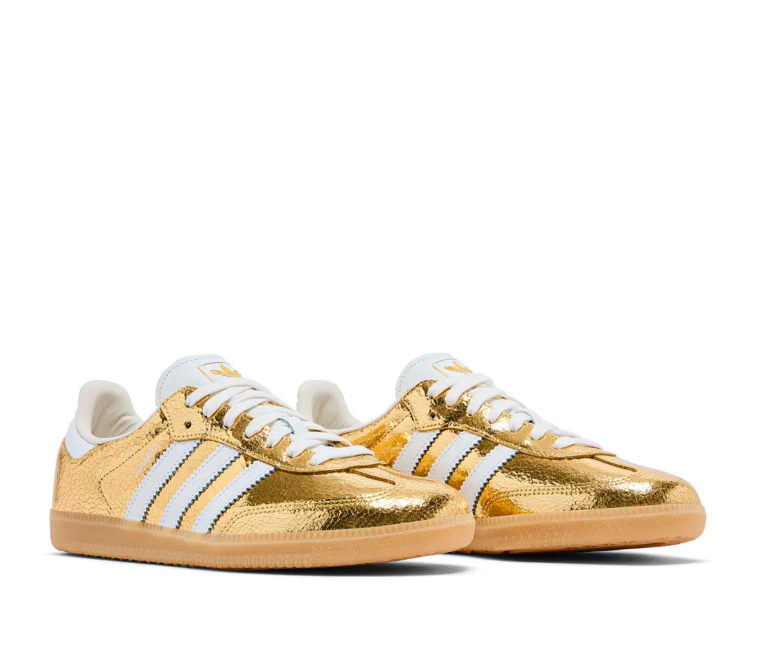 adidas Samba OG Gold Metallic Cracked Leather (W)