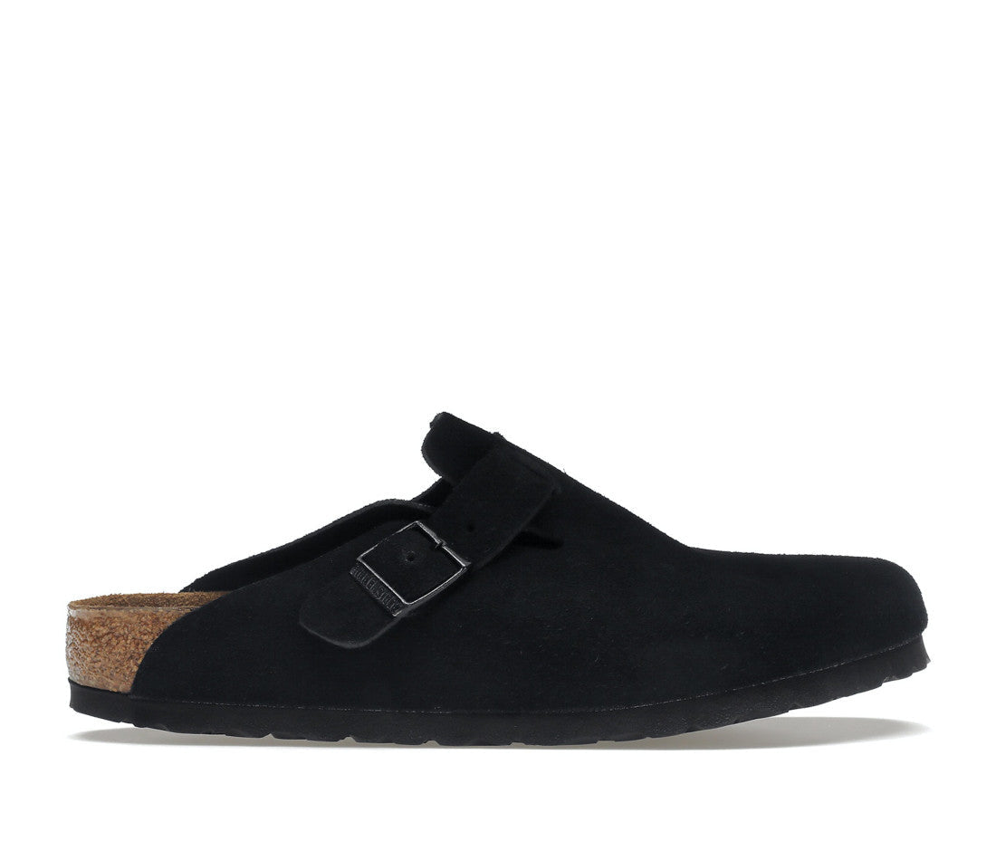 Birkenstock Boston Soft Footbed Suede Black