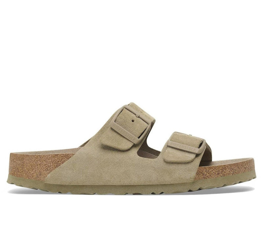 Birkenstock Arizona Soft Footbed Suede Faded Khaki