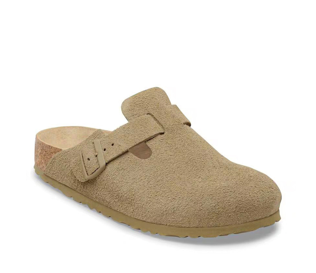 Birkenstock Boston Soft Footbed Suede Faded Khaki