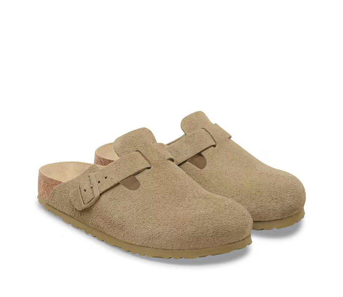 Birkenstock Boston Soft Footbed Suede Faded Khaki