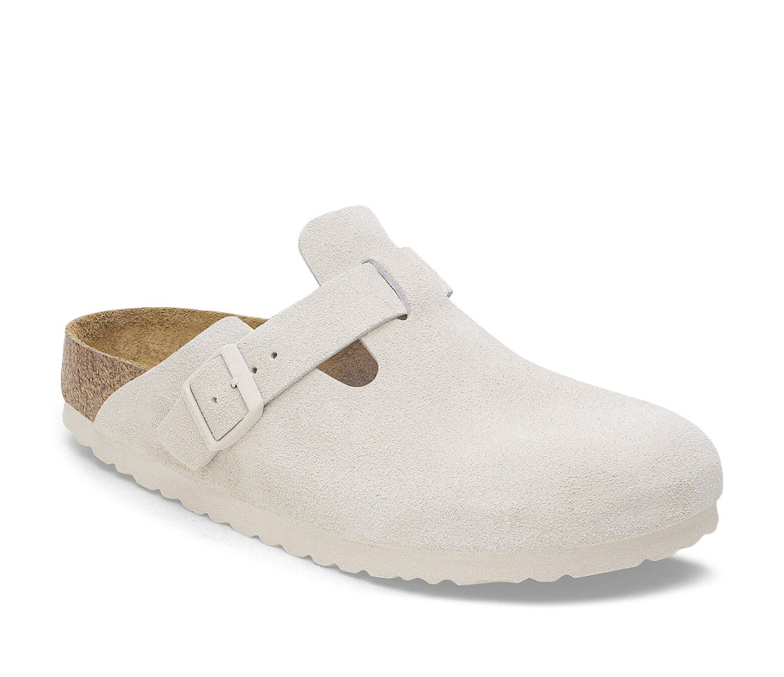 Birkenstock Boston Antique White Suede