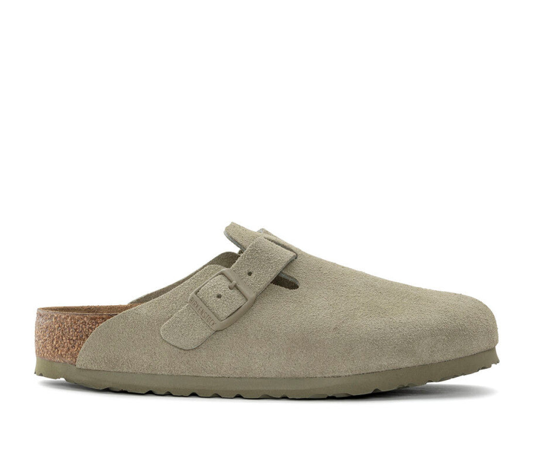 Birkenstock Boston Suede Faded Khaki