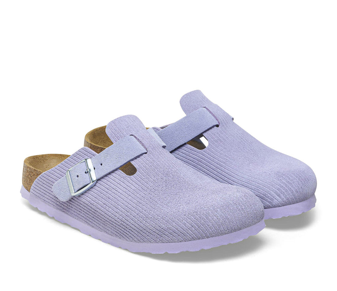 Birkenstock Boston Embossed Corduroy Suede Purple Fog