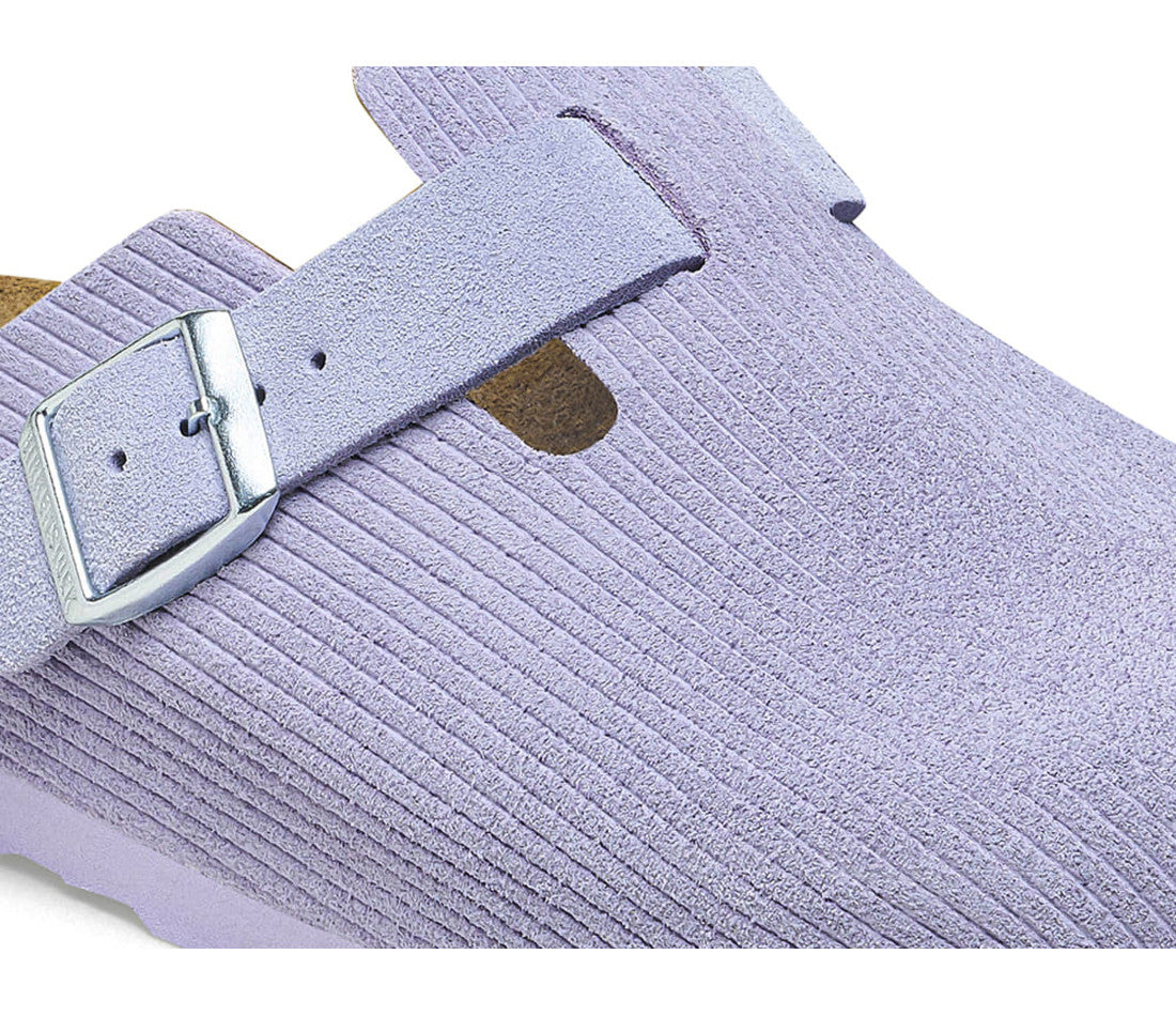 Birkenstock Boston Embossed Corduroy Suede Purple Fog