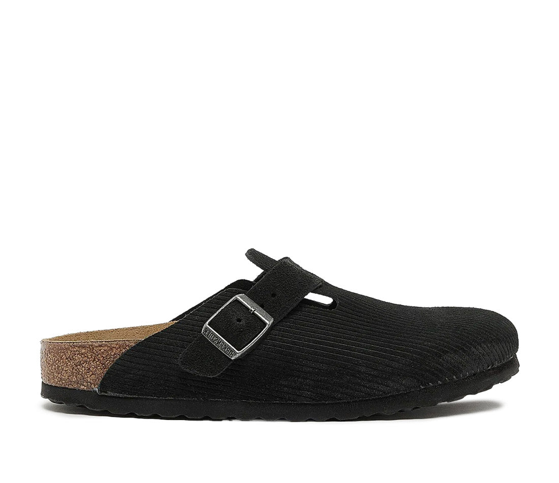 Birkenstock Boston Embossed Corduroy Suede Black