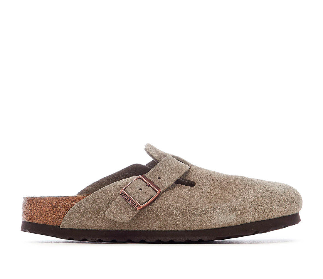 Birkenstock Boston Soft Footbed Suede Taupe (Coupe étroite)