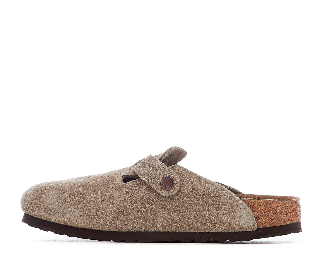 Birkenstock Boston Soft Footbed Suede Taupe (Coupe étroite)