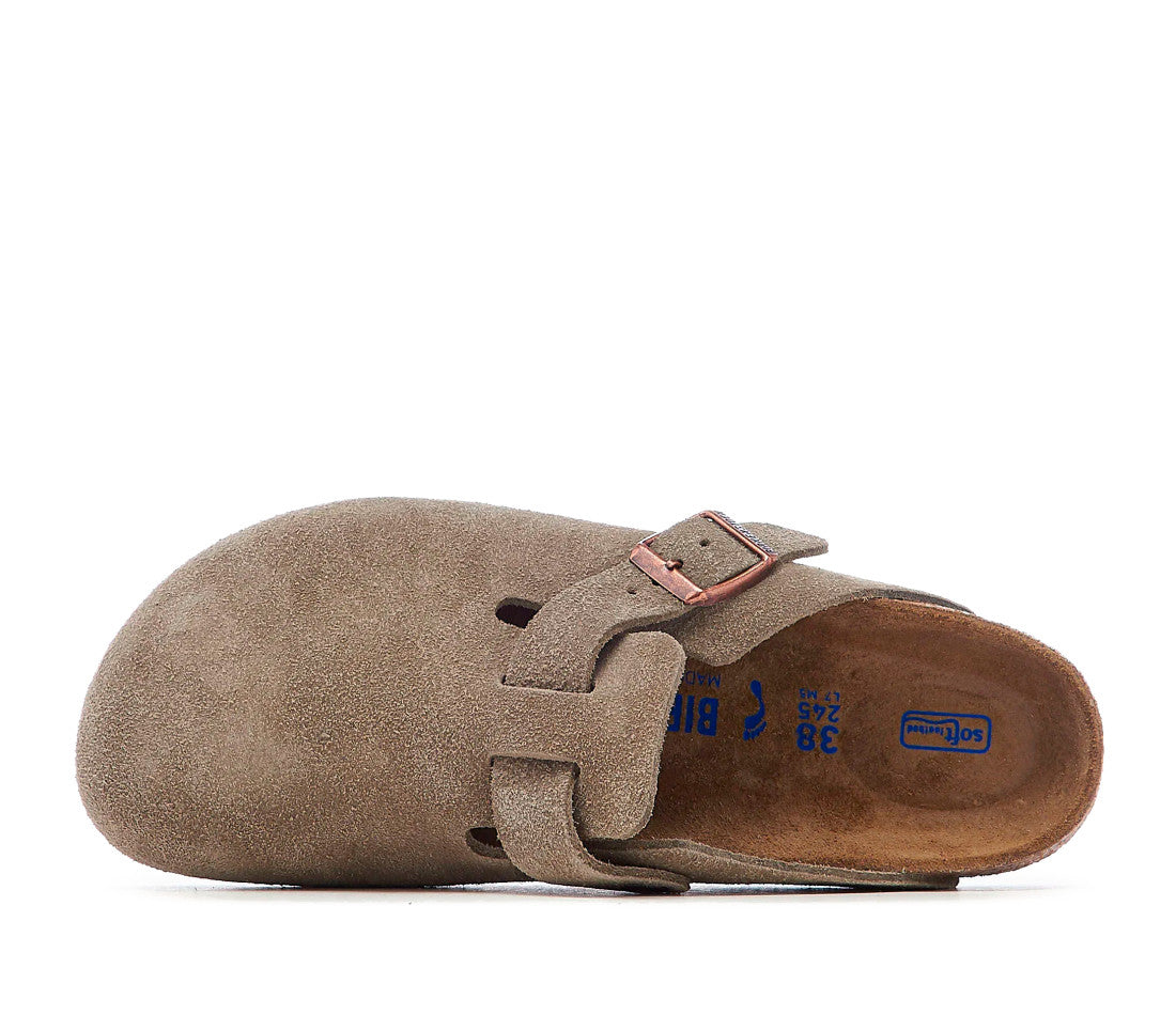 Birkenstock Boston Soft Footbed Suede Taupe (Coupe étroite)
