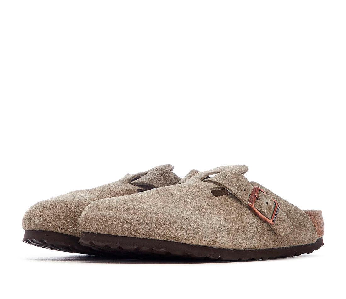 Birkenstock Boston Soft Footbed Suede Taupe (Coupe étroite)