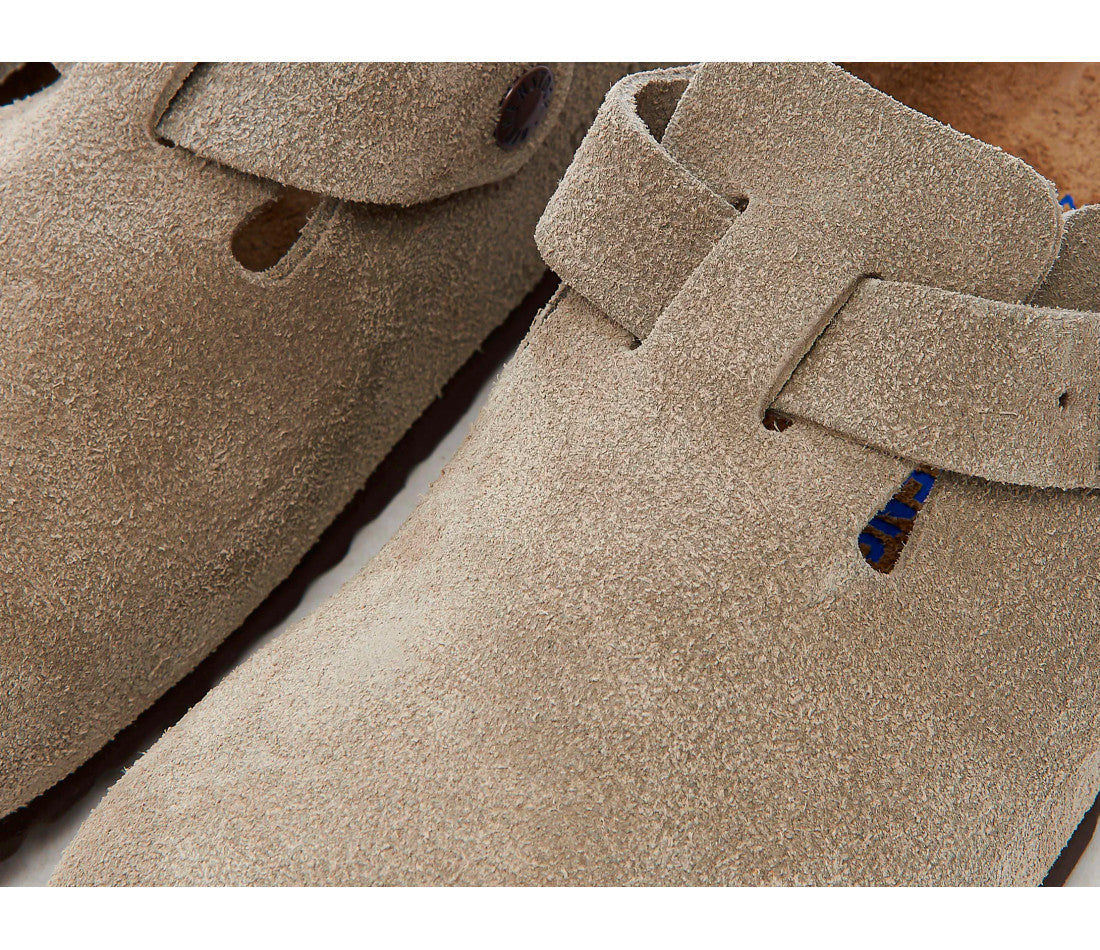Birkenstock Boston Soft Footbed Suede Taupe (Coupe étroite)