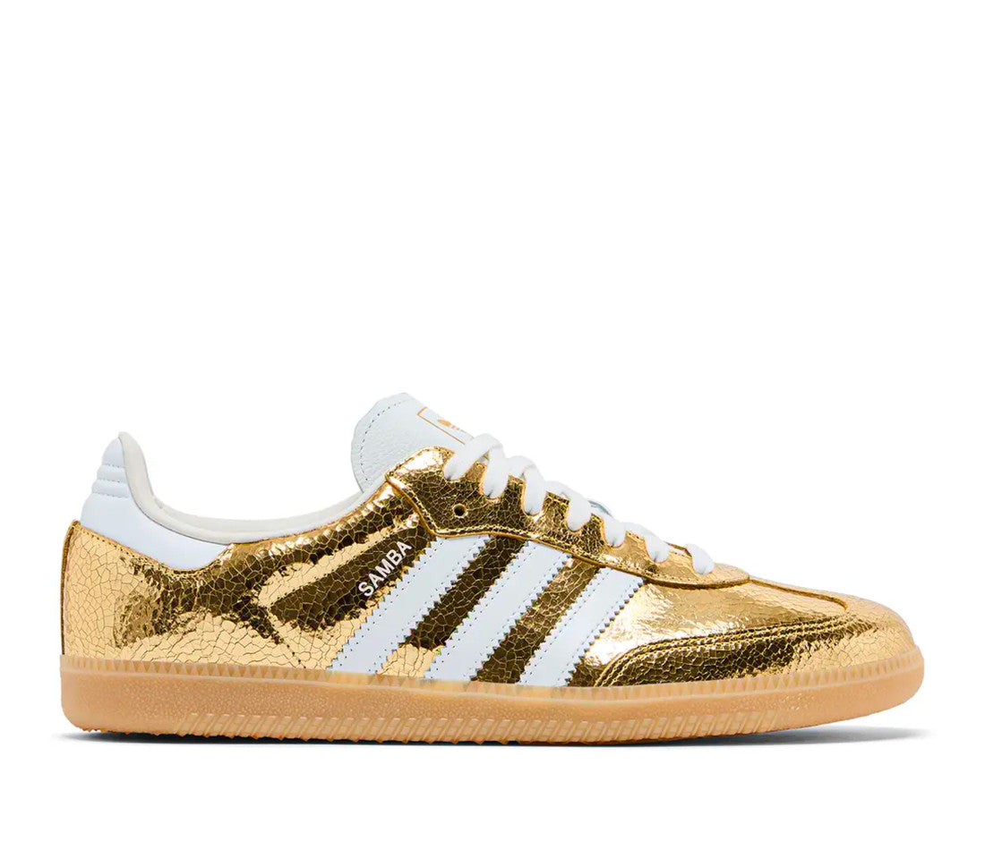 adidas Samba OG Gold Metallic Cracked Leather (W)